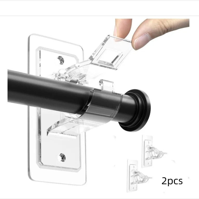 boucles rideau adhésives noires modernes fixes murales accessoires tringles volets universelsABS
