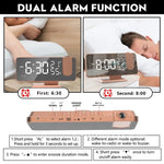 horloge multifonctionnelle or rose moderne radio double alarme projection