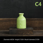 vase céramique moderne rose blanc jaune vert bleu clair ridé opaque