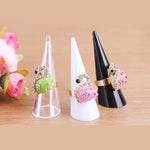 présentoir bagues triangle transparent blanc noir décoration strass commercial erotique portable