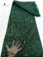 tulle français dentelle nigeriane soirée strass élégante mariage robe glamour opalescente