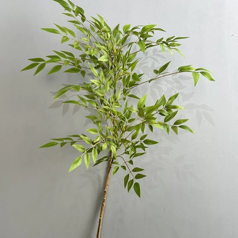 décoration extérieure plante artificielle branchettes feuilles vertes naturelles balcon jardin 113cm