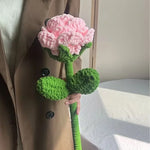 bouquets fleurs peluche rouge vert jaune marron rose crochetées intérieur mariage anniversaire