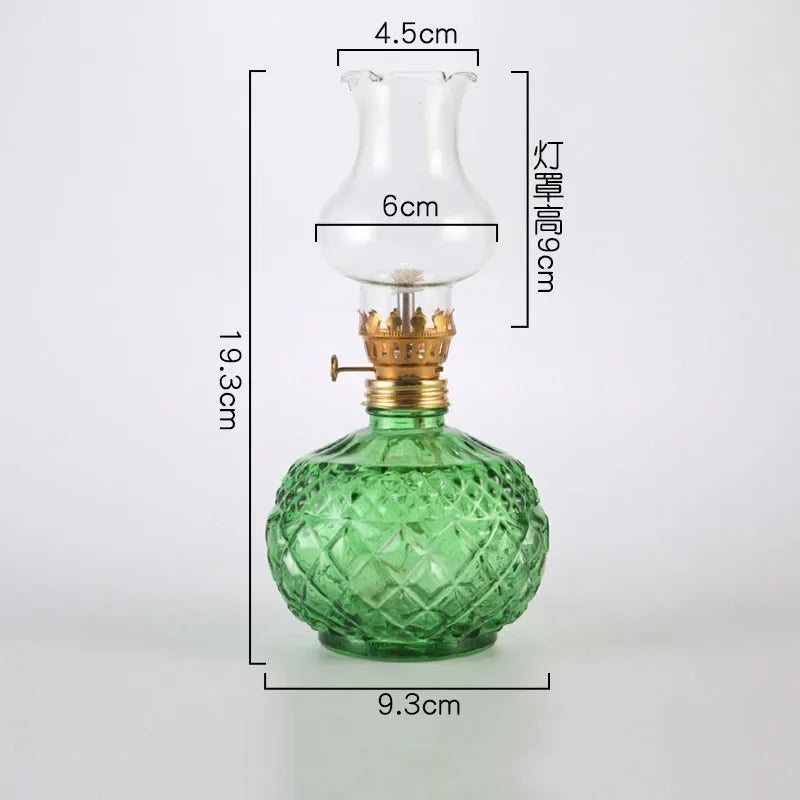 lampe huile transparent ancienne diamant rouge ambre verte bleue vintage maison décorationintérieur