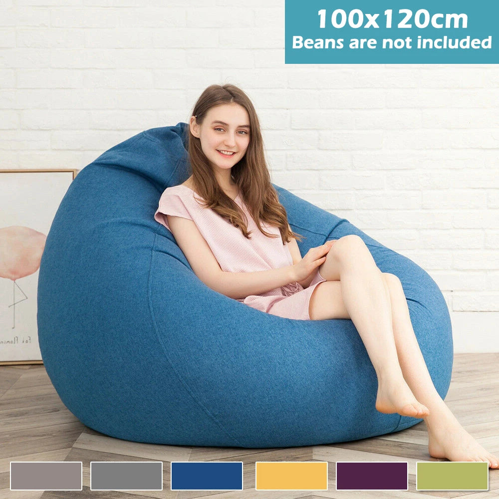 coussin sol sans rembourrage tissu moderne bleu gris jaune violet marron 100x120cm zip sac