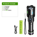lampe torche noire laser rechargeable intense résistante autodéfense banque alimentation