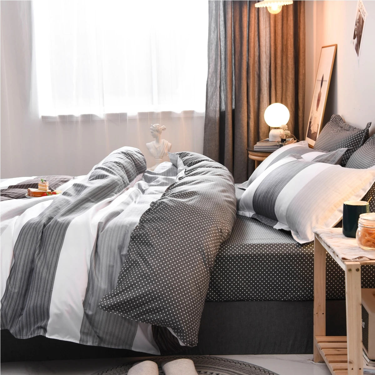 Housse de couette rayures dans différentes couleurs disponibles