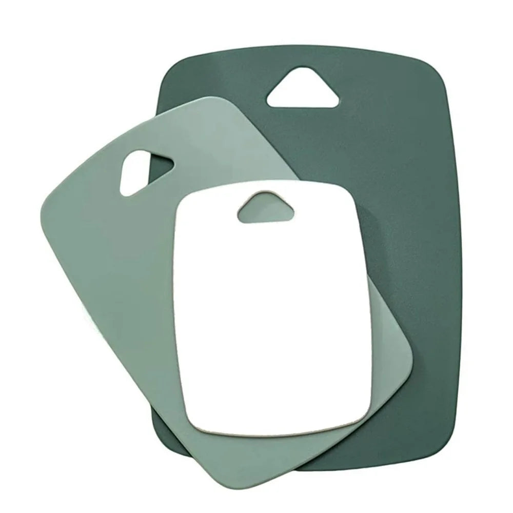 planches découper plastique antibactérienne rectangle trois pièces couleurs vert blanc moderne