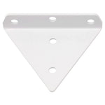 Support triangulaire invisible rouge fixant une étagère en bois