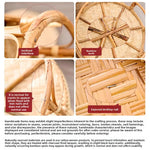 plateau rotin tressé beige rustique assiettes incluses pique nique patio durableextérieur naturel