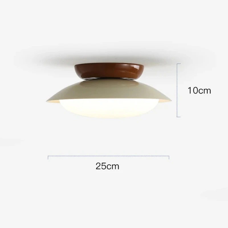 luminaire led moderne vert olive marron blanc crème minimaliste opaque fixé base métal éclairage
