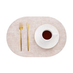 tapis table rectangulaire faux cuir effet lin moderne cuisine salle manger