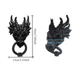 décoration murale tête dragon noire relief sculpté détaillée articulée fixe maison