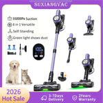 aspirateur sans fil violet noir brosse multifonctionnelle batterie lithium led display tapis poils animaux