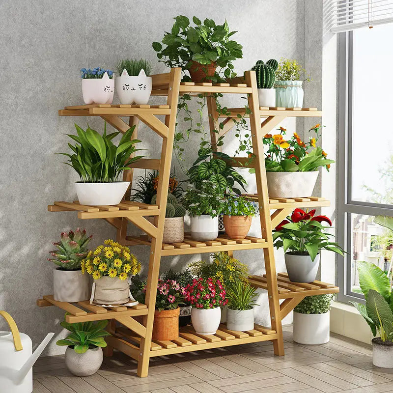 meuble plantes multi niveaux bois naturel moderne minimaliste assemblage plante succulente gain placeintérieurextérieurbalcon