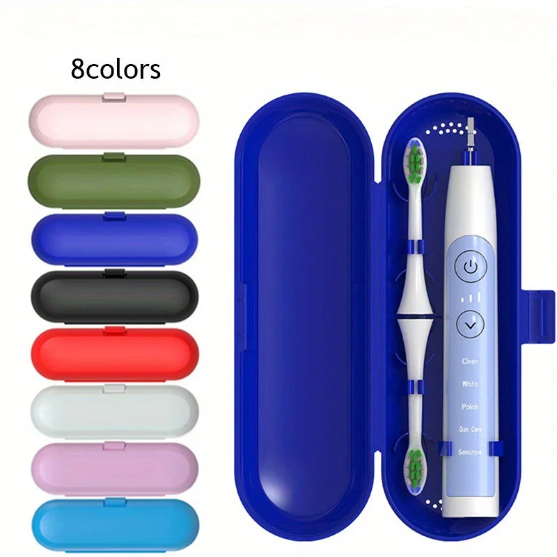 boîte rangement portable brosse dents électrique rose bleu vert moderne clips chargeur intégré contrôle