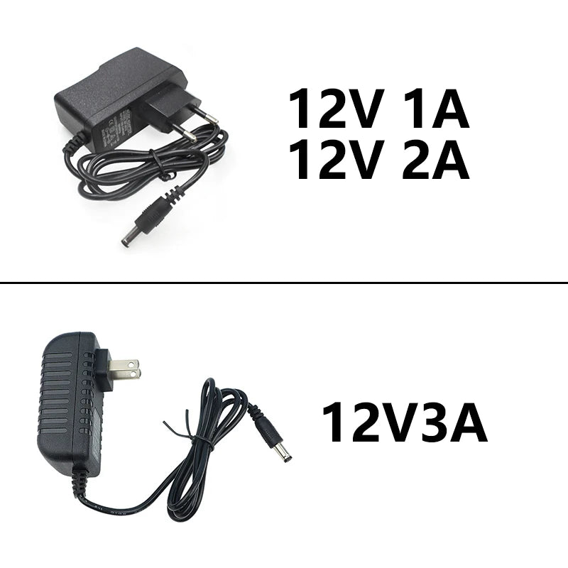 adaptateur secteur 12v 220v 110v led 1a 2a 3a noir prise eu moderne