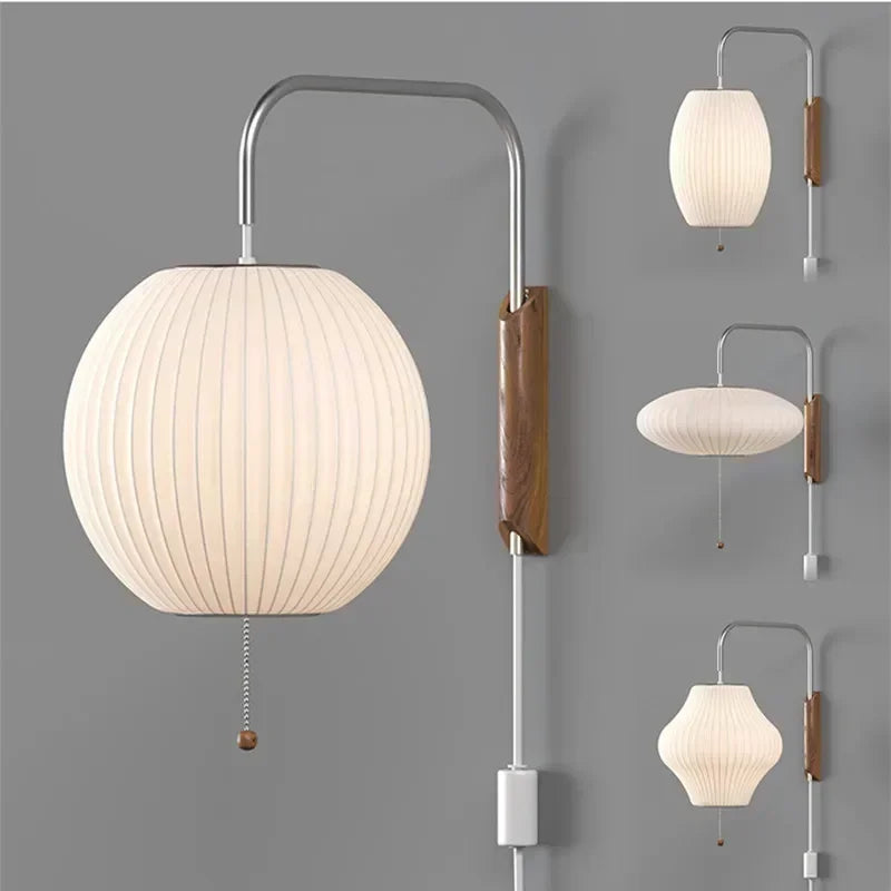 lampe murale moderne blanc bois rayures fixée mur câble électrique interrupteur cuisine chambre coucher