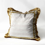 housse coussin carré léopard doré franges velours coton polyester décoration sofa chambre voiture