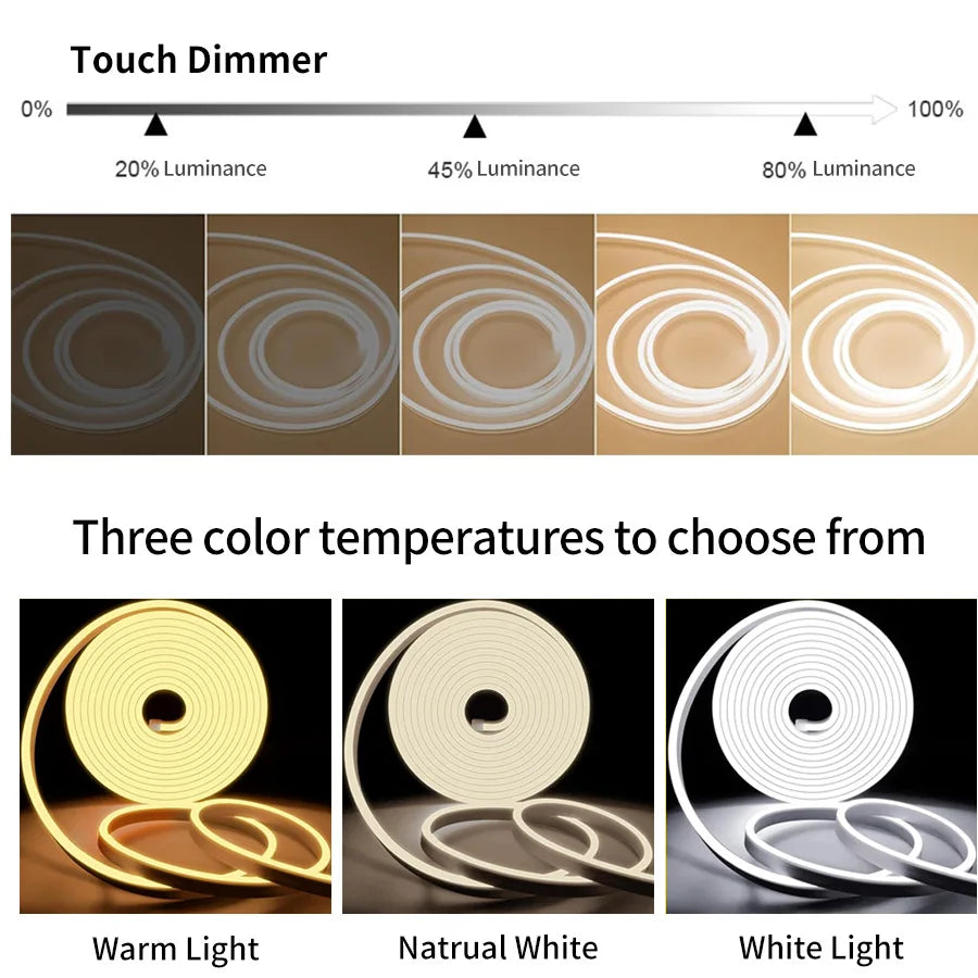 ruban led blanc lisse moderne adhésif connecteur usb câble flexible étanche variateur capteur mouvement
