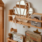 miroir coquillage forme moderne clips texture bois beige clair décoration chambre salon minimaliste
