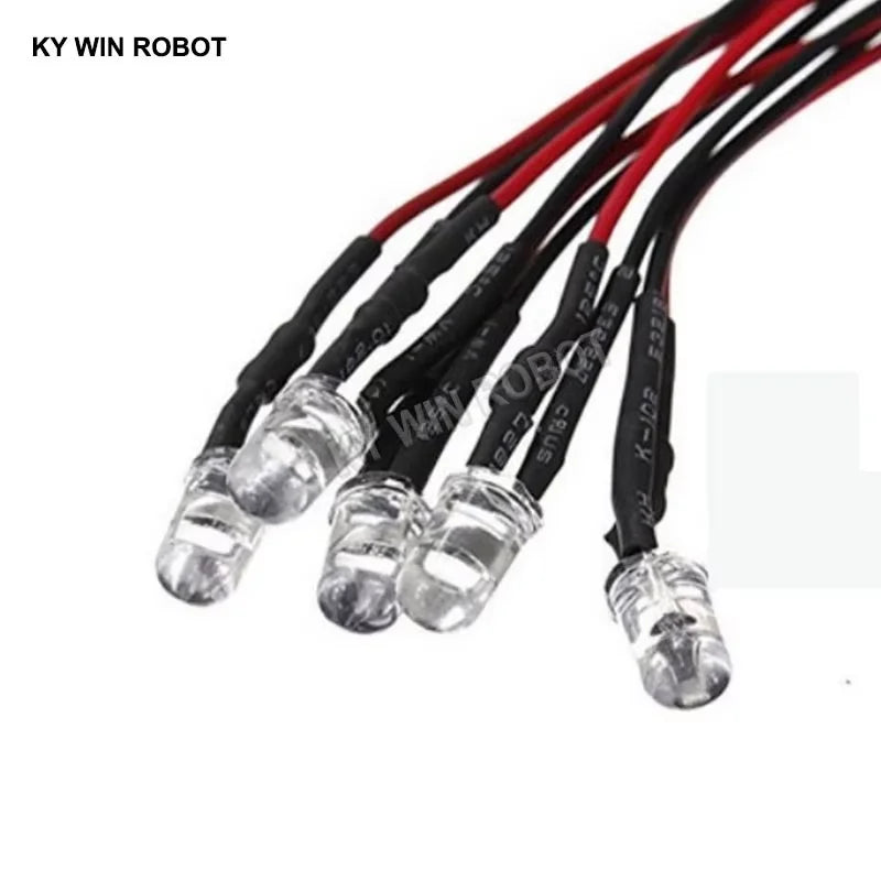 diodes led transparentes opalescentes standard couleurs clignotantes fil noir rouge 12v arduino diy
