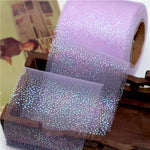ruban décoratif pailleté bleu clair rose vert pastel translucide brillant 5mètres