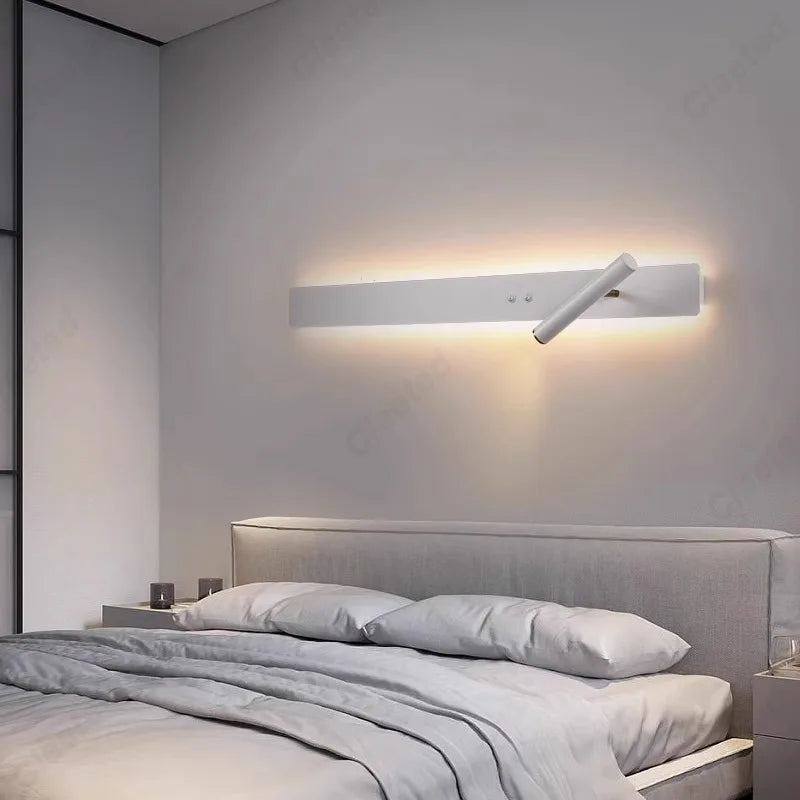 lampe murale moderne applique chambre étude entrée éclairage led noir blanc fixée minimaliste atmosphère