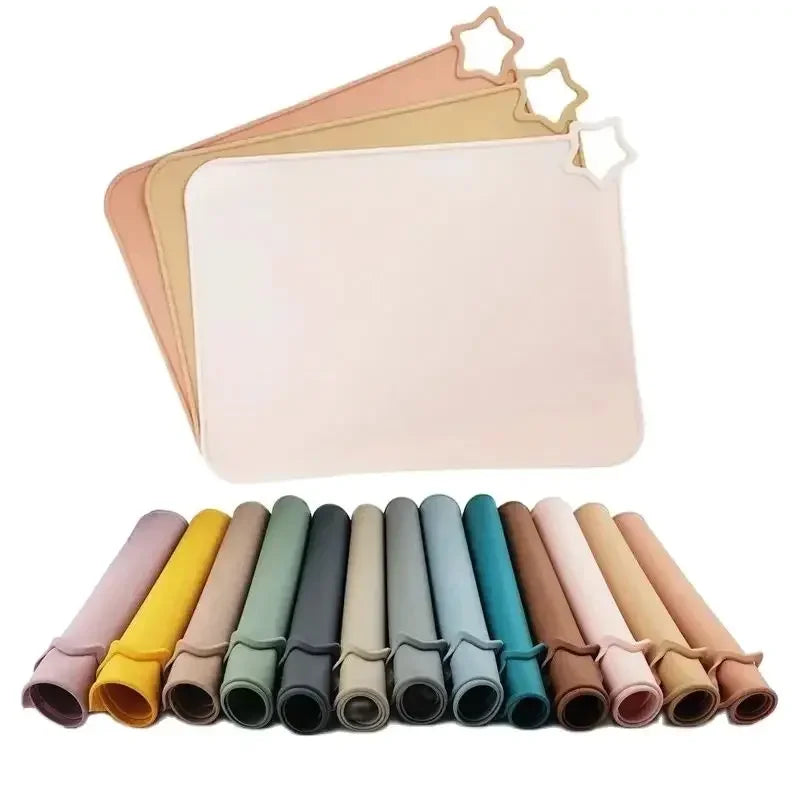 tapis sol silicone opaque moderne beige rose gris jaune vert bleu respectueux environnement