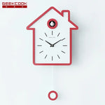 horloge murale moderne bois naturel cadre blanc aiguille quartz pendule adhésif salon deco simple