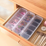 boîte rangement accessoires cheveux transparente imprimée clips rubans modernes pratique