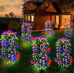 guirlande lumineuse multicolore moderne piquet solaire extérieure fête rouge vert bleu jaune autonomes bricolage