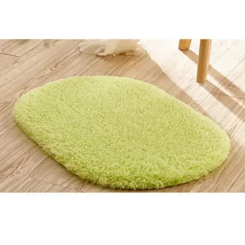 tapis bain doux absorbant mousse mémoire forme ovale couleur variée moderne