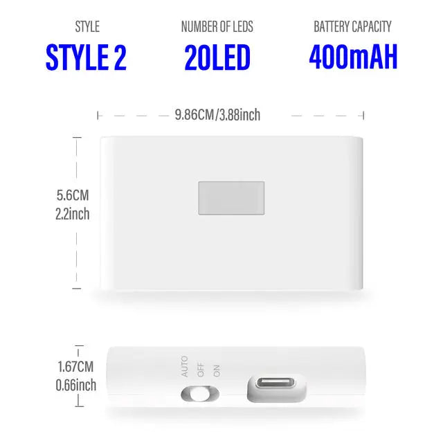 lampe nuit aimantée murale led rechargeable type blanc moderne chambre toilettes escalierurgence
