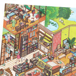 puzzle multicolore maison isométrique pieces puzzle opaques illustrations détaillées artisanal scrapbooking