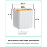 pots carrés auto arrosage plante verte intérieur balcon nordique rayures verticales plastique épaisseau