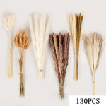 fleurs sèches plumes herbes naturelles décoration maison anniversaire mariage vases élégantes blanc marron fluffy