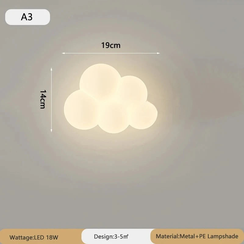 lampe murale nuage animaux blanc moderne enfant figurines souris singe lapin led