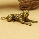 figurine tigre métal doré animalier décoratif stripes texture antique miniature maison