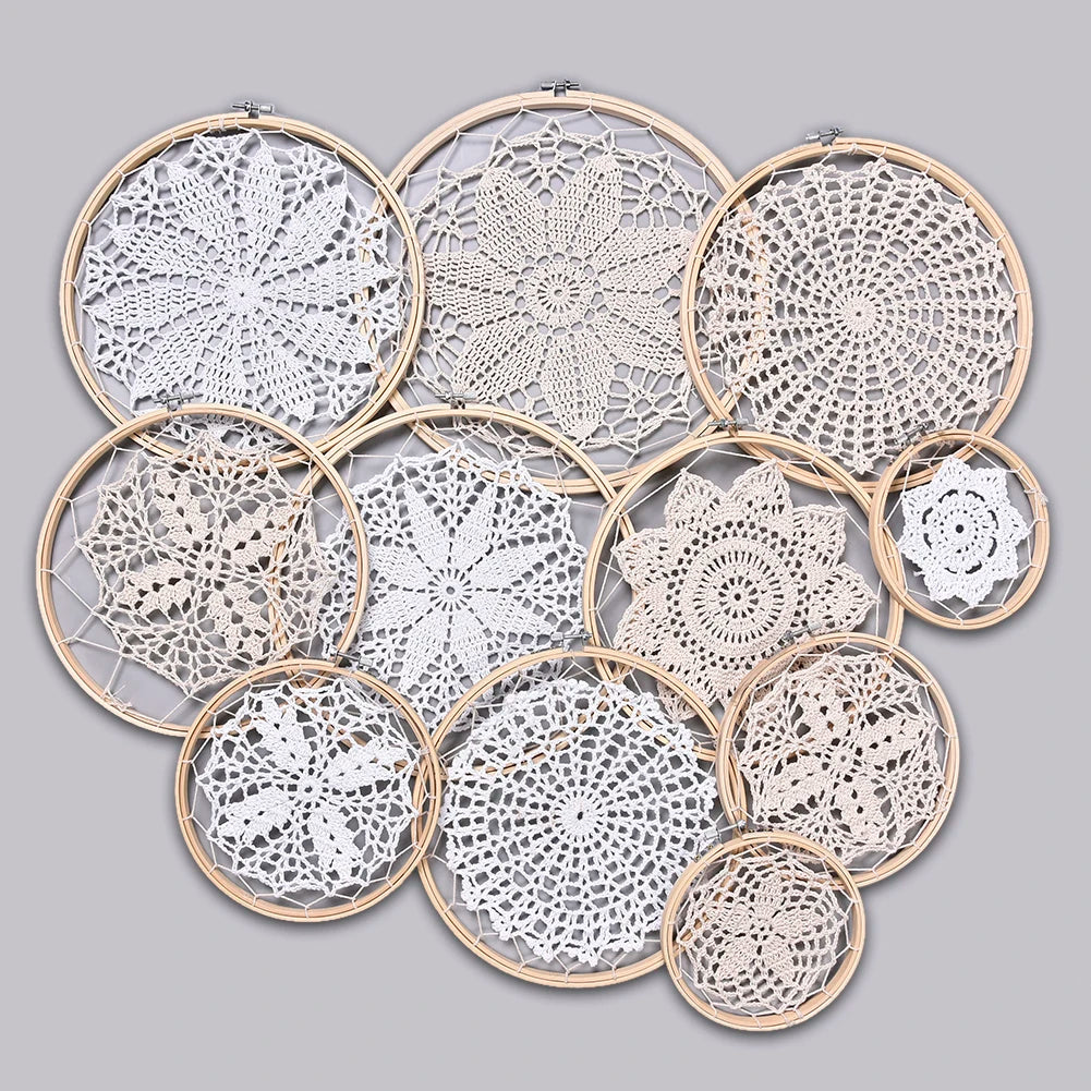 décoration murale dreamcatcher dentelle bohème motifs floraux suspension artisanale chambre mariage
