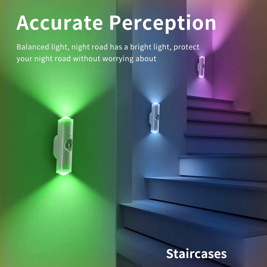 lampe murale sensor motion rechargeable rgb blanc moderne aimants autonomes