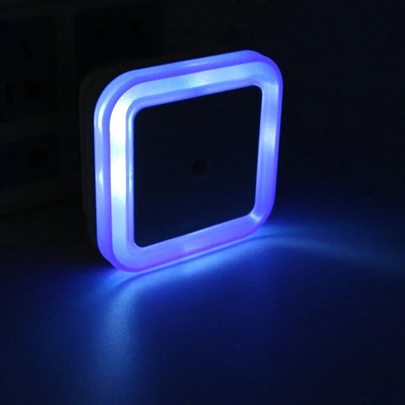 veilleuse nuit capteur rectangle blanc bleu rose moderne minimaliste prise us eu