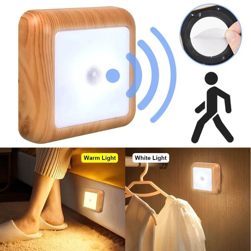 Veilleuse LED en lumière chaude dans un intérieur moderne