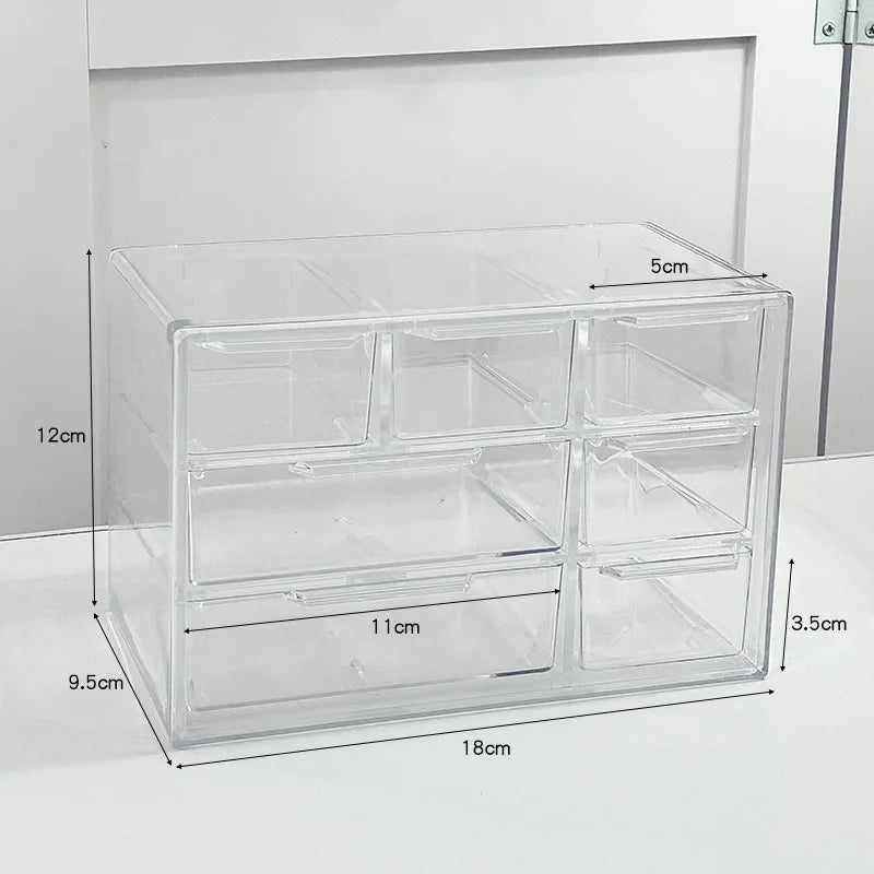organisateur boîtes tiroirs transparent moderne trousses stylos maquillage rangement compartiments poignées