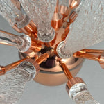 suspension lumineuse moderne transparente dorée cuivre argentée texture craquelée intérieur chambre salon