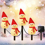 décoration noël bonhommes neige lumineux piquet glitter blanc vert jaune rose festiveextérieur jardin