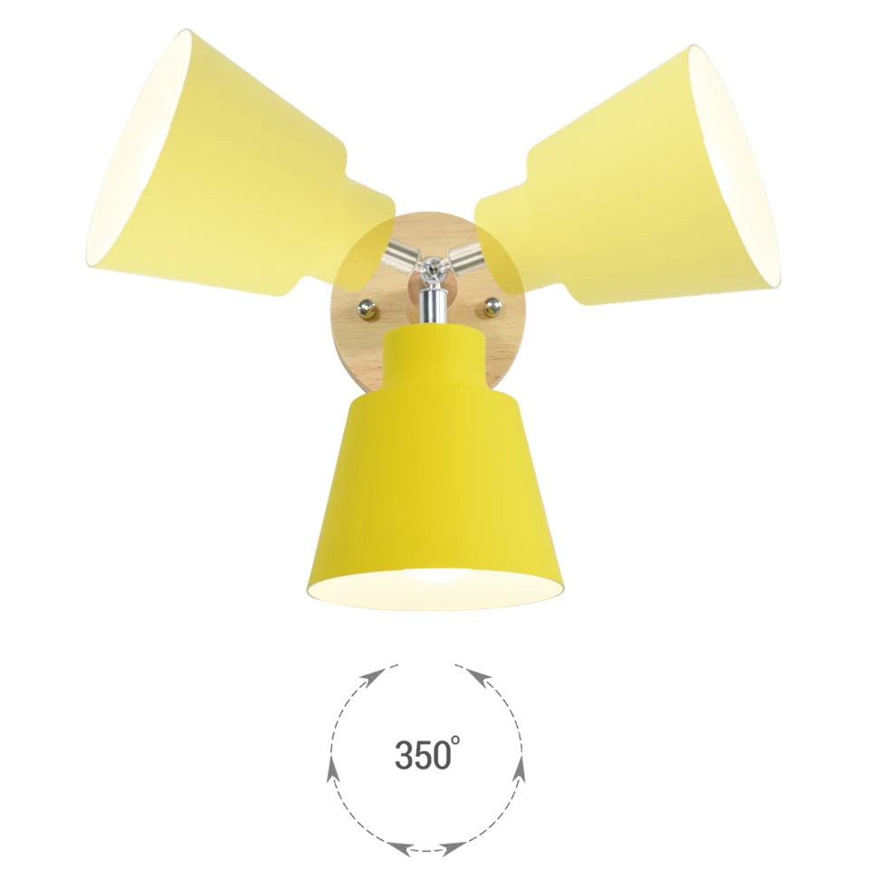 lampe murale moderne conique noire gris blanche jaune rose éclairage chambre entrée étude