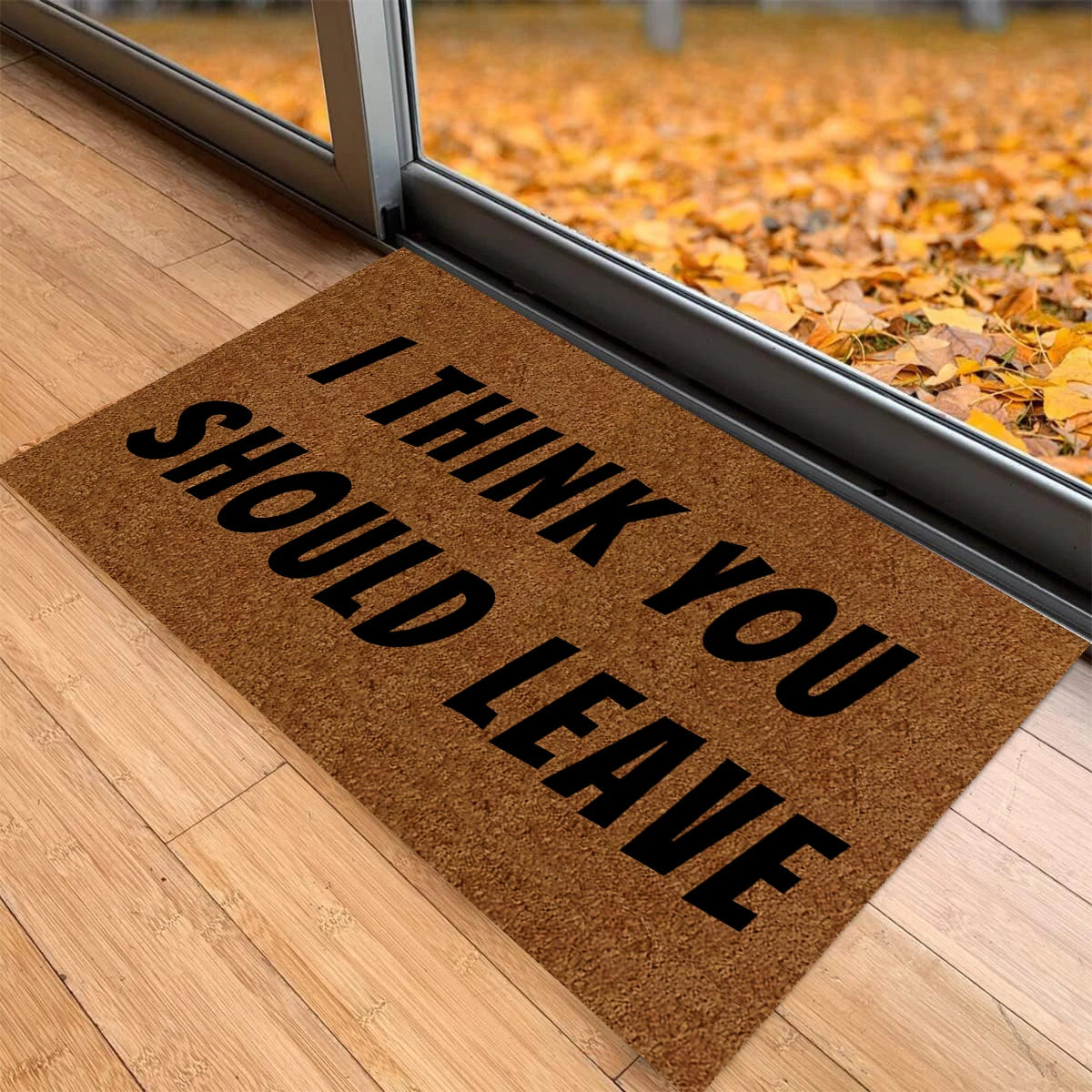 tapis d'entrée marron lettres noires moderne imperméable antidérapant extérieur sol bain porche