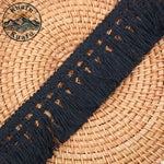 ruban macramé franges longues coton boho blanc noir décor intérieur artisanal DIY craft