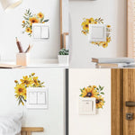 autocollant mural décoration plante fleur verte feuille moderne chambre salon pvc blanc